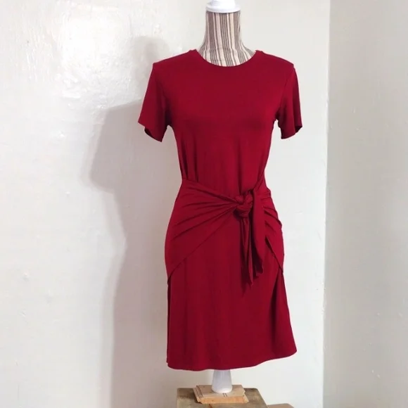 burgundy shirt dresses Burgundy T-Shirt Dress